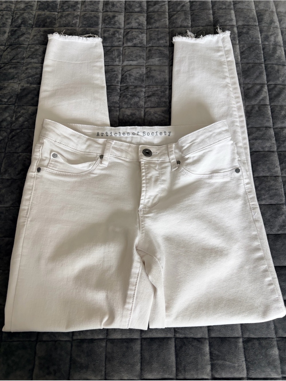 Articles of Society Jeans Womens Size 25 White Skinny Mid Rise 5-Pockets Stretch